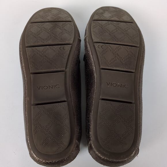 VIONIC Debbie Loafer Metallic Gold Leather Orthotic Comfort Women's 7.5 Wide - Picture 7 of 8